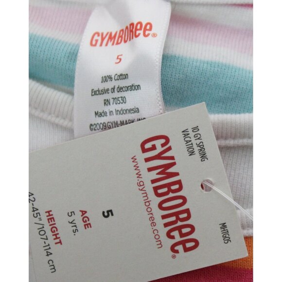 2010 Gymboree Popsicle Party Shirt sz 5 Pastel Stripes Mock Halter Ruffle Sleeve - Picture 5 of 5